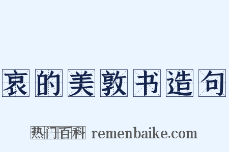 哀的美敦书造句是什么意思的图片